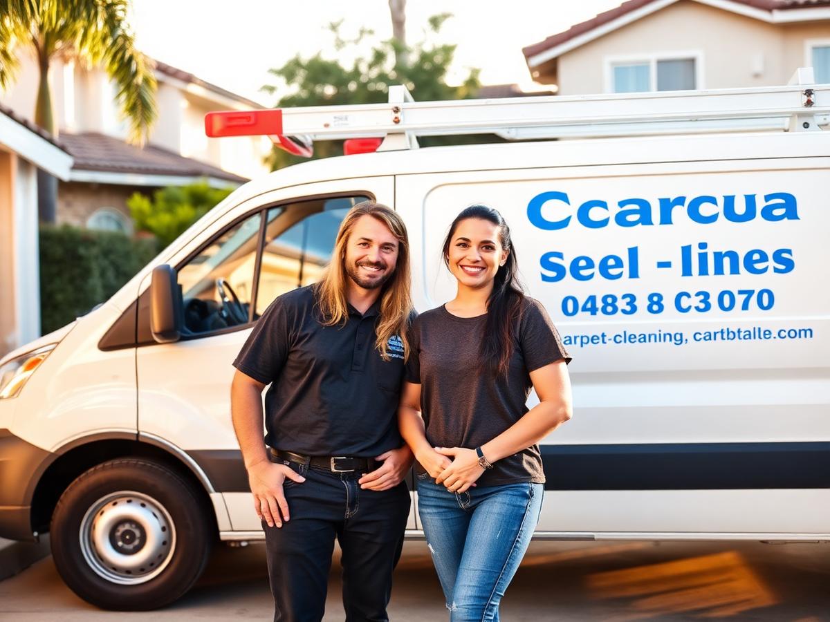 The KS Carpet Cleaning team in front of their service van